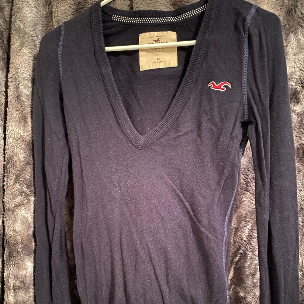 Hollister navy blue long sleeved shirt size M